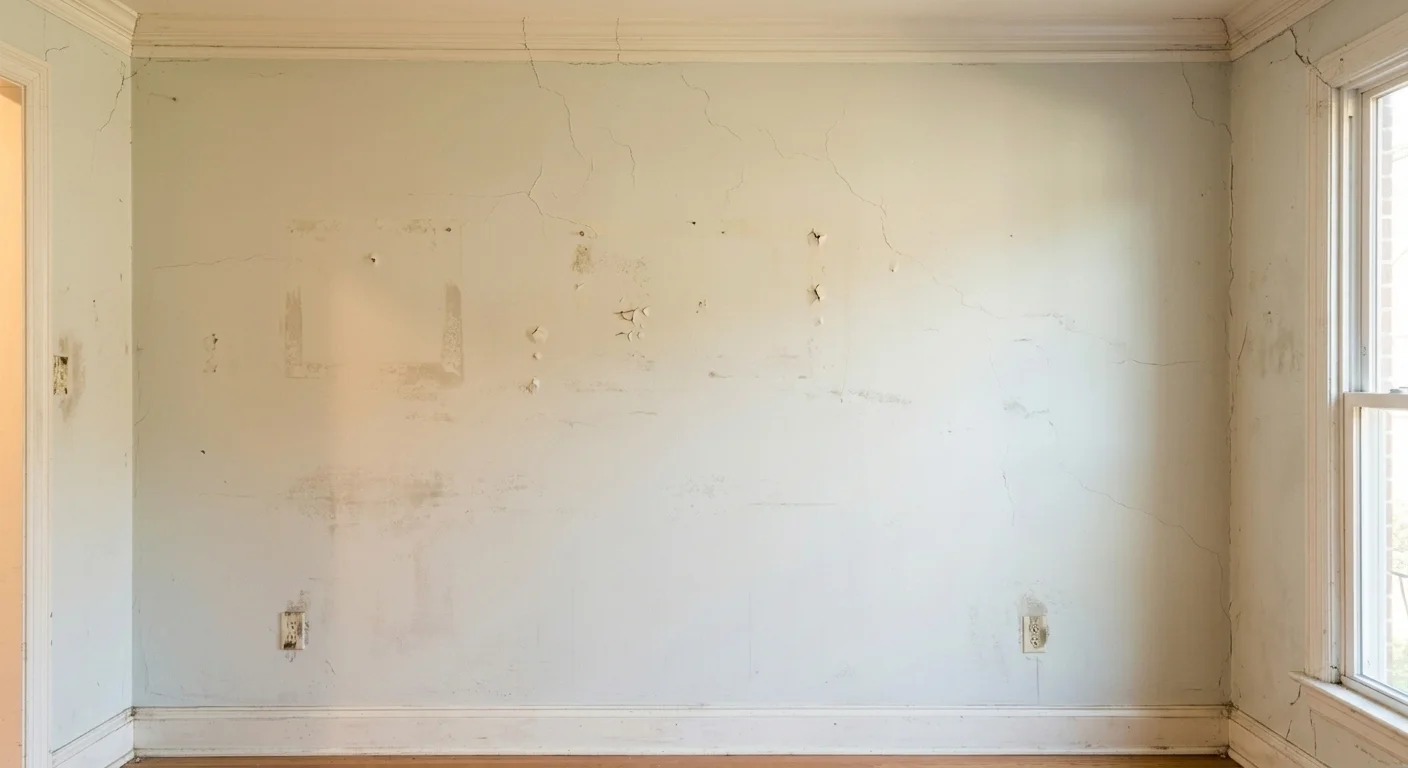 Interior walls before drywall repair and painting in Rockville MD home