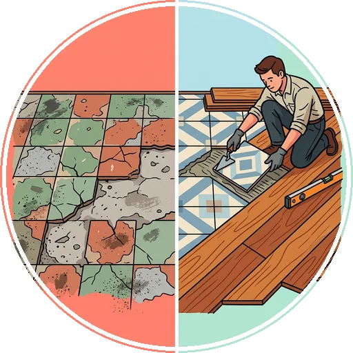 Flooring installation icon — tile, wood and vinyl, Silver Spring MD