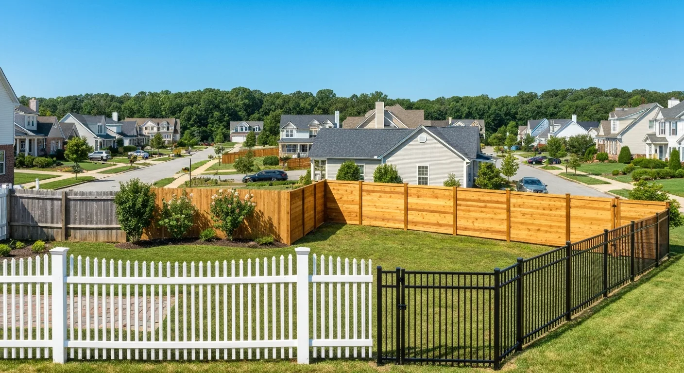 Comparison of wood, vinyl, and aluminum fence styles