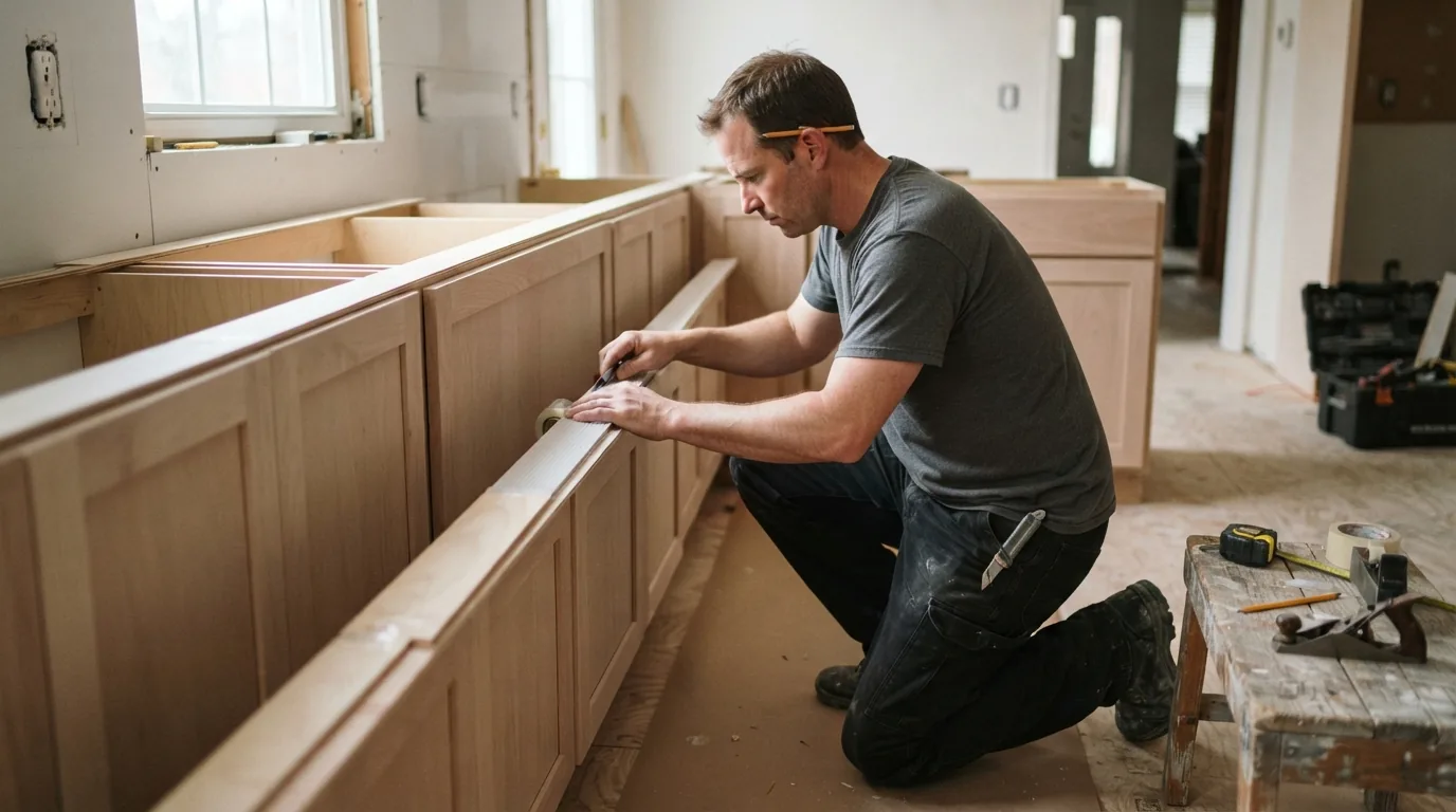 Countertops or cabinets first — countertop templating after cabinet installation