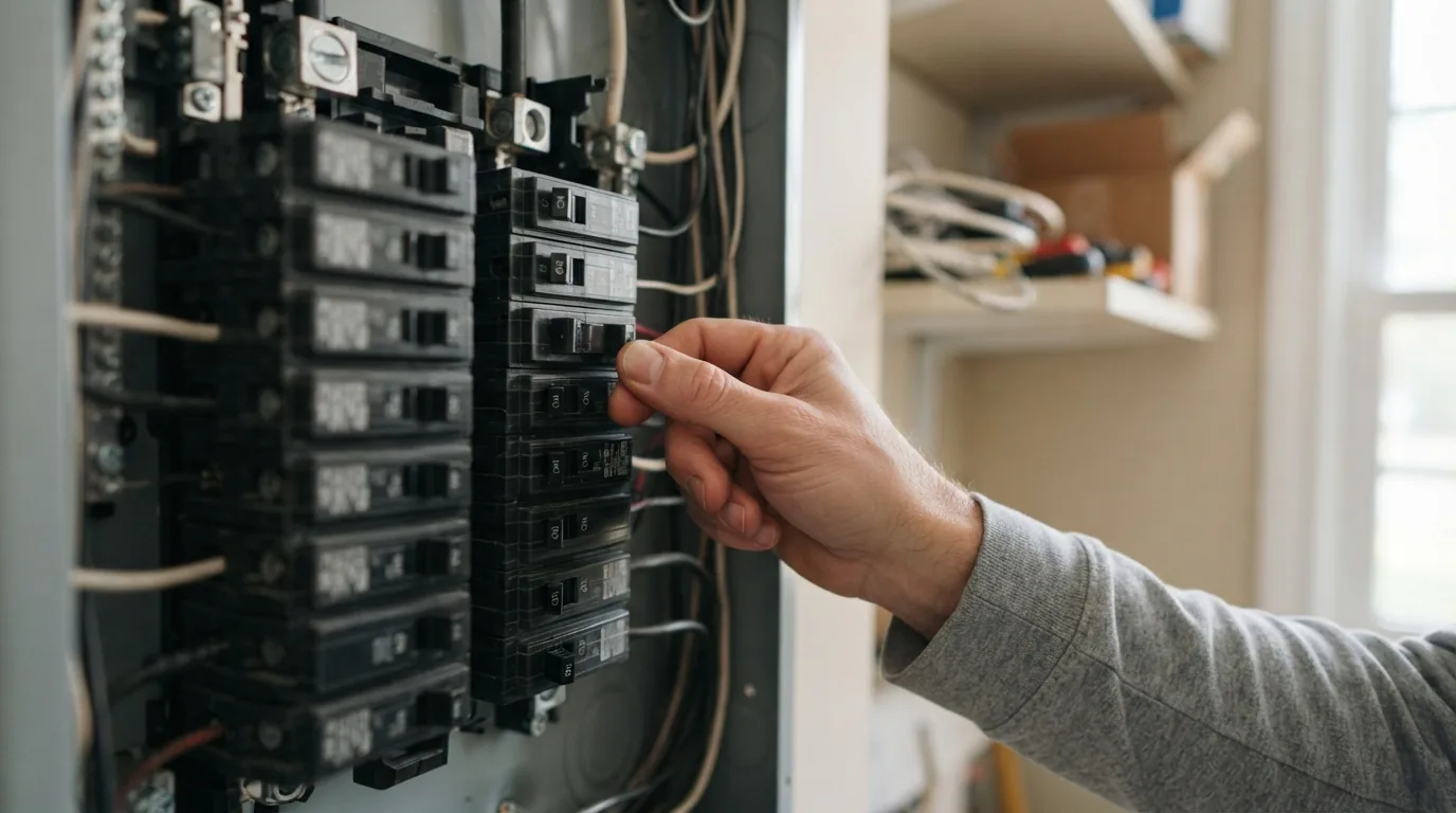 Tripping breakers — resetting a breaker at the panel