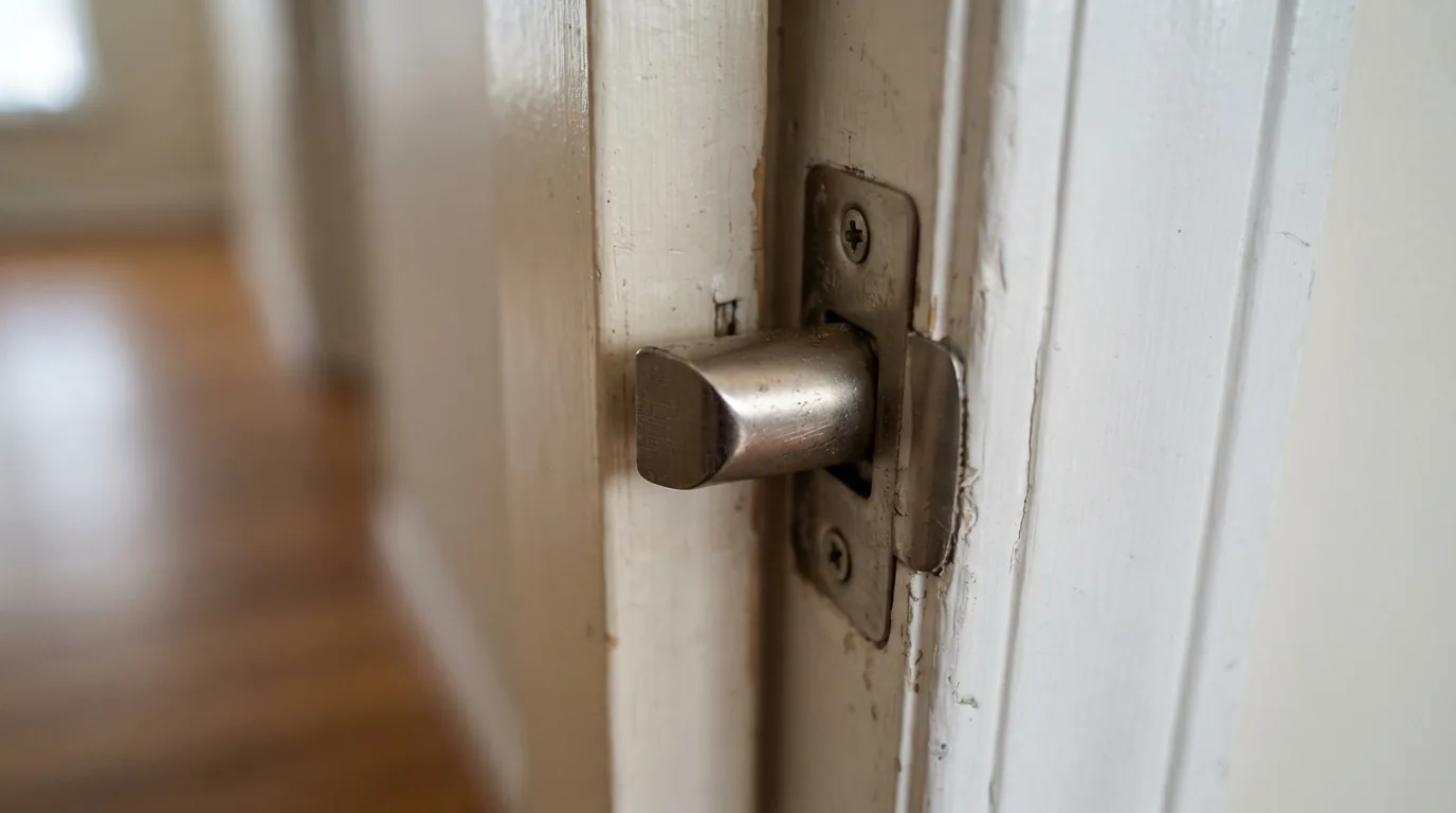 Door won't latch — latch bolt meeting the strike plate