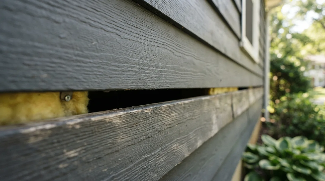 Exterior caulking — drainage gap at the bottom edge of lap siding