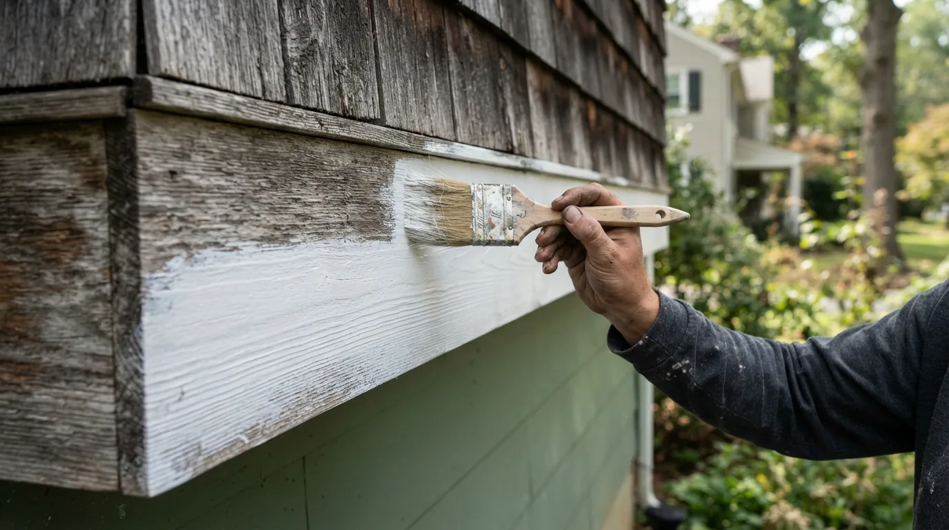 Exterior painting — priming bare wood trim