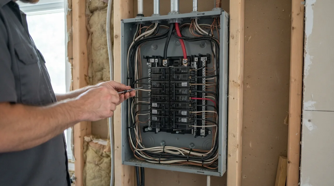 Fuse box to breaker panel — modern breaker panel installed