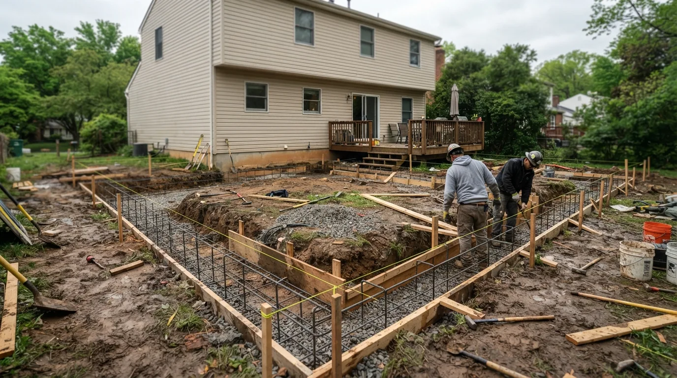 Home addition permits — foundation work for a rear extension