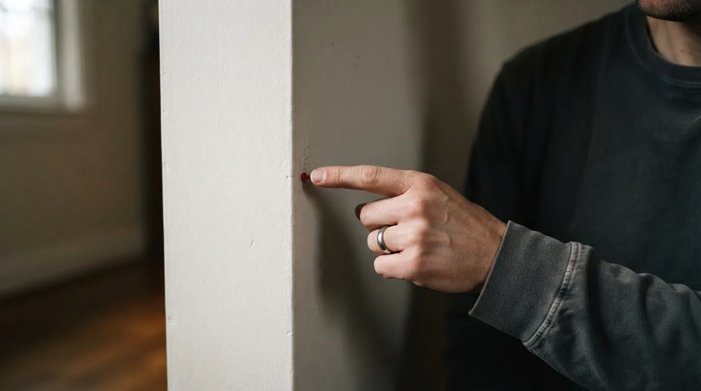 Plaster or drywall — testing a wall with a pin
