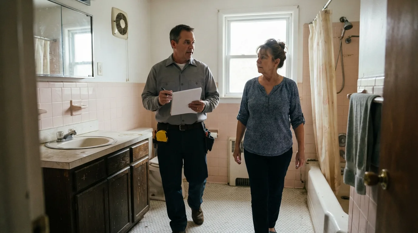 Questions to ask a contractor — walking through a room before quoting