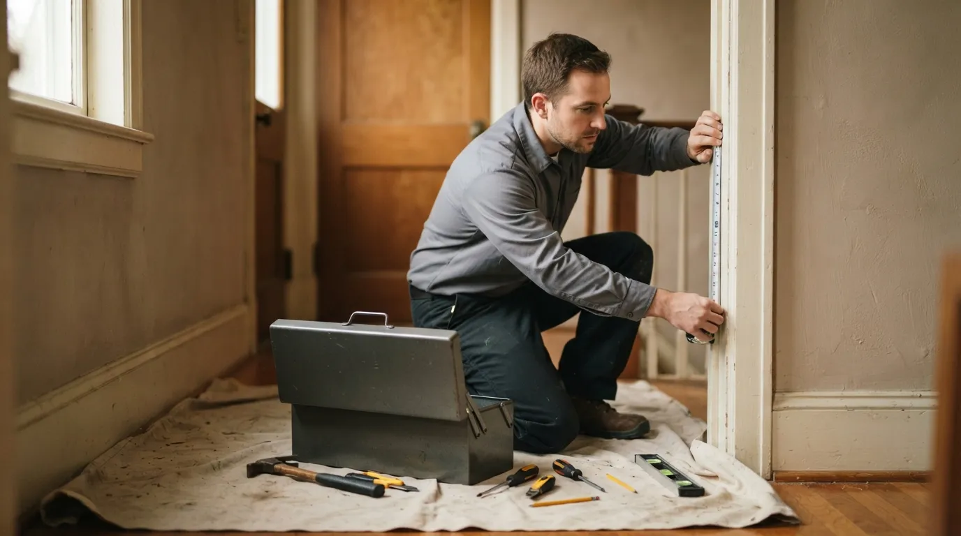 A handyman and remodeling contractor at work on handyman company in Silver Spring and Montgomery County, Maryland (including Bethesda, Rockville, Gaithersburg,…