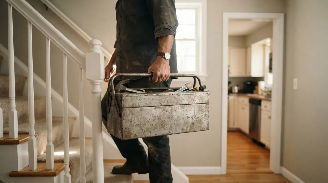A handyman and remodeling contractor at work on kitchen repair specialists in Silver Spring and Montgomery County, Maryland (including Bethesda, Rockville, Gai…