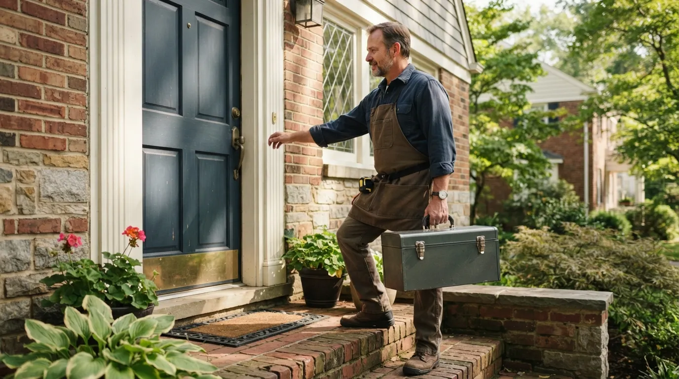 A handyman and remodeling contractor at work on handyman repair services in Silver Spring and Montgomery County, Maryland (including Bethesda, Rockville, Gaith…